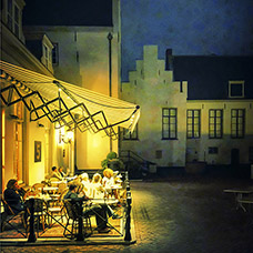 terras KarelV, Kees Wennekendonk dom oudegracht utrecht foto